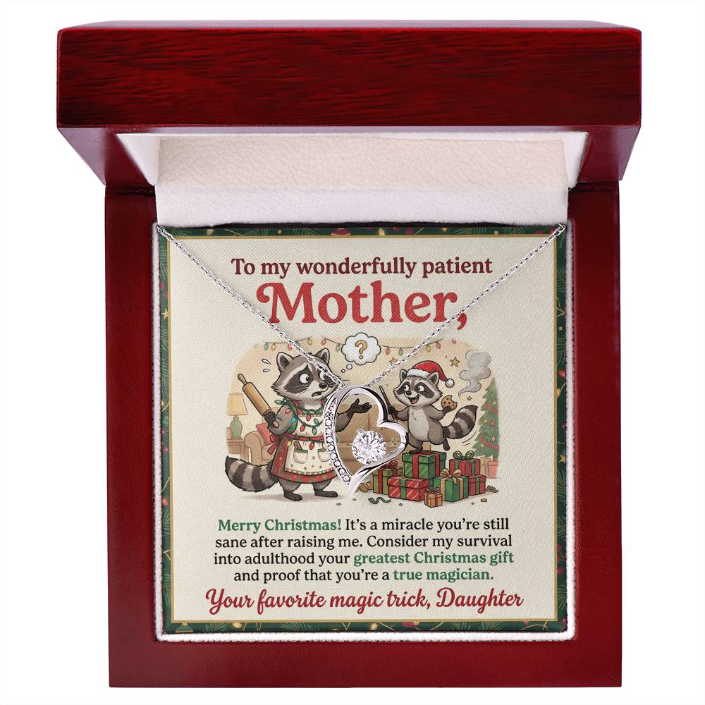 To My Mother Necklace From Daughter, Funny Christmas Gift For Mom, Holiday Gift, Merry Christmas - Love Knot Necklace-LKN18617