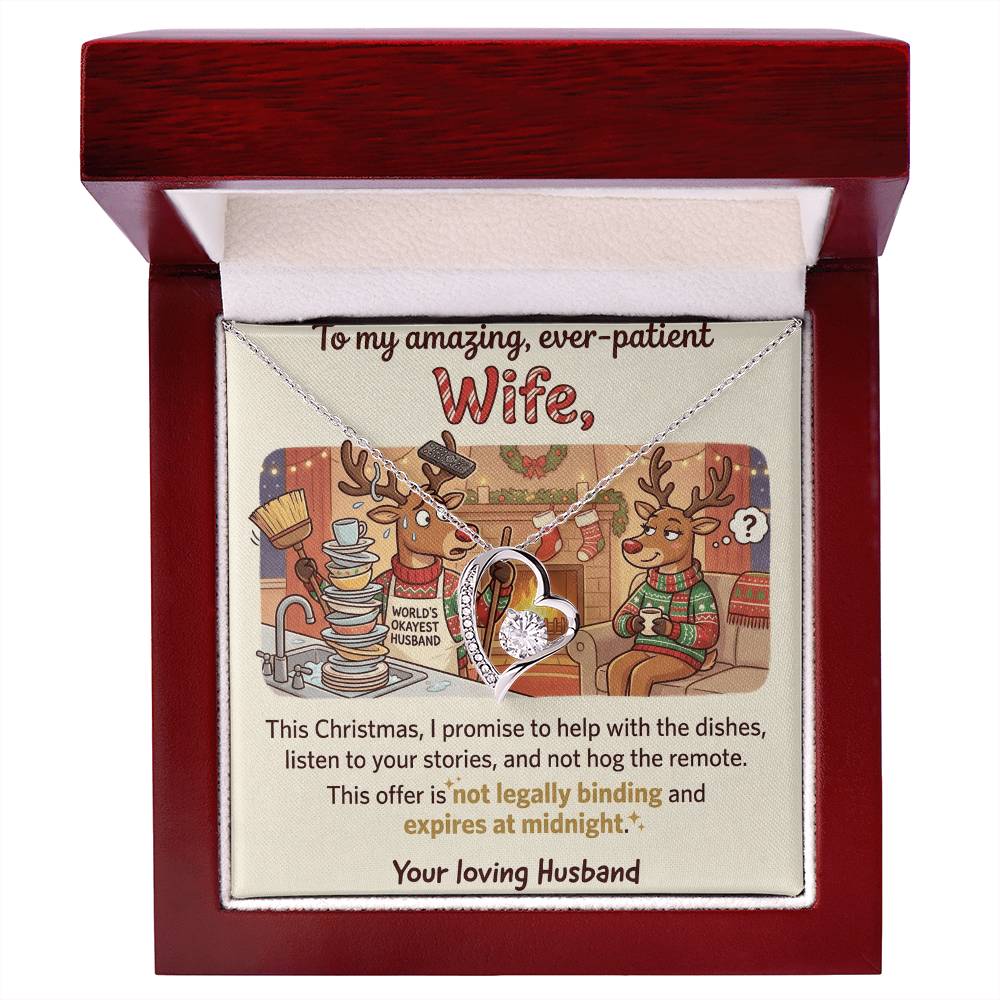 To My Wife Necklace From Husband, Funny Christmas Gift for Wife, Anniversary, Birthday Gift - Love Knot Necklace-LKN88569