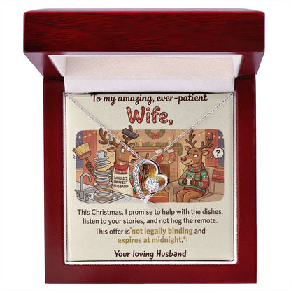 To My Wife Necklace From Husband, Funny Christmas Gift for Wife, Anniversary, Birthday Gift - Love Knot Necklace-LKN88569