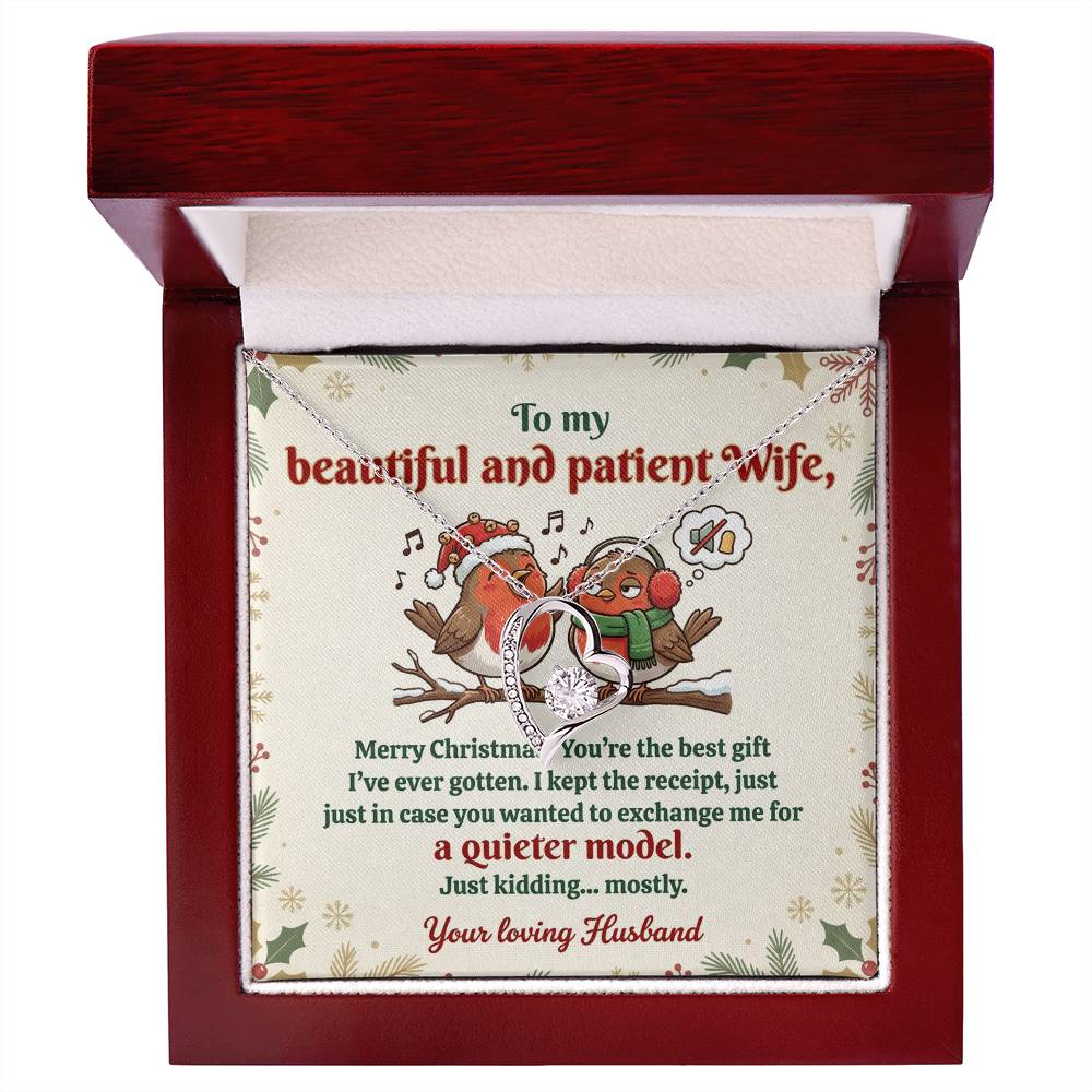 To My Wife Necklace From Husband, Funny Christmas Gift For Her, Xmas Gift Idea - Love Knot Necklace-LKN91668