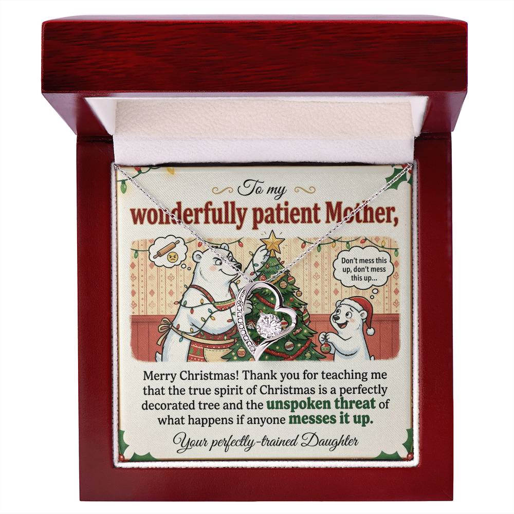 To My Mother Necklace From Daughter, Funny Christmas Gift, Merry Christmas Gift for Mom - Love Knot Necklace-LKN78059