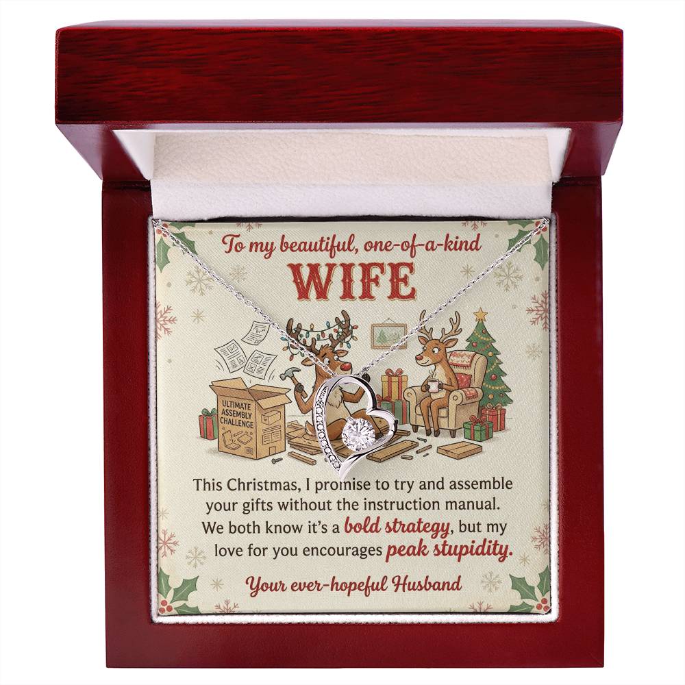 To My Wife Necklace From Husband, Funny Christmas Gift, Holiday Present for Her - Love Knot Necklace-LKN77334