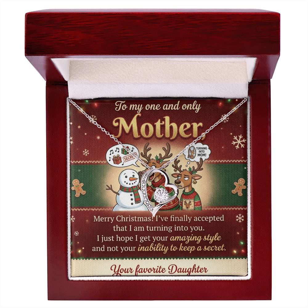 To My Mother Necklace From Daughter, Funny Christmas Gift for Mom, Holiday Present - Love Knot Necklace-LKN61833