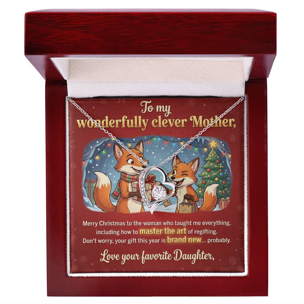 To My Mother Necklace From Daughter, Funny Christmas Gift for Mom, Holiday Gift for Mother, Love Knot Necklace-LKN49125