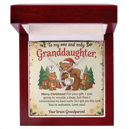 To My Granddaughter Necklace From Grandparent, Funny Christmas Gift, Granddaughter Christmas Present, Sentimental Gift - Love Knot Necklace-LKN36805