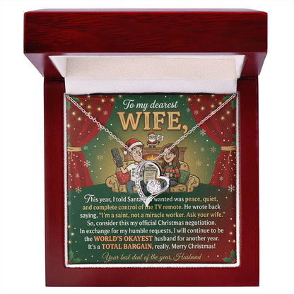 To My Wife Necklace From Husband, Funny Christmas Gift Idea, Holiday Present for Her - Love Knot Necklace-LKN30710