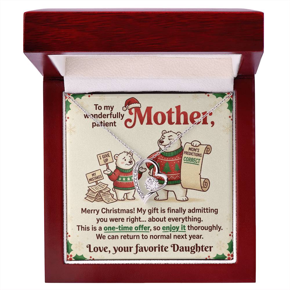 To My Mother Necklace From Daughter, Funny Christmas Gift For Mom, Holiday Present, You Were Right Gift - Love Knot Necklace-LKN96296