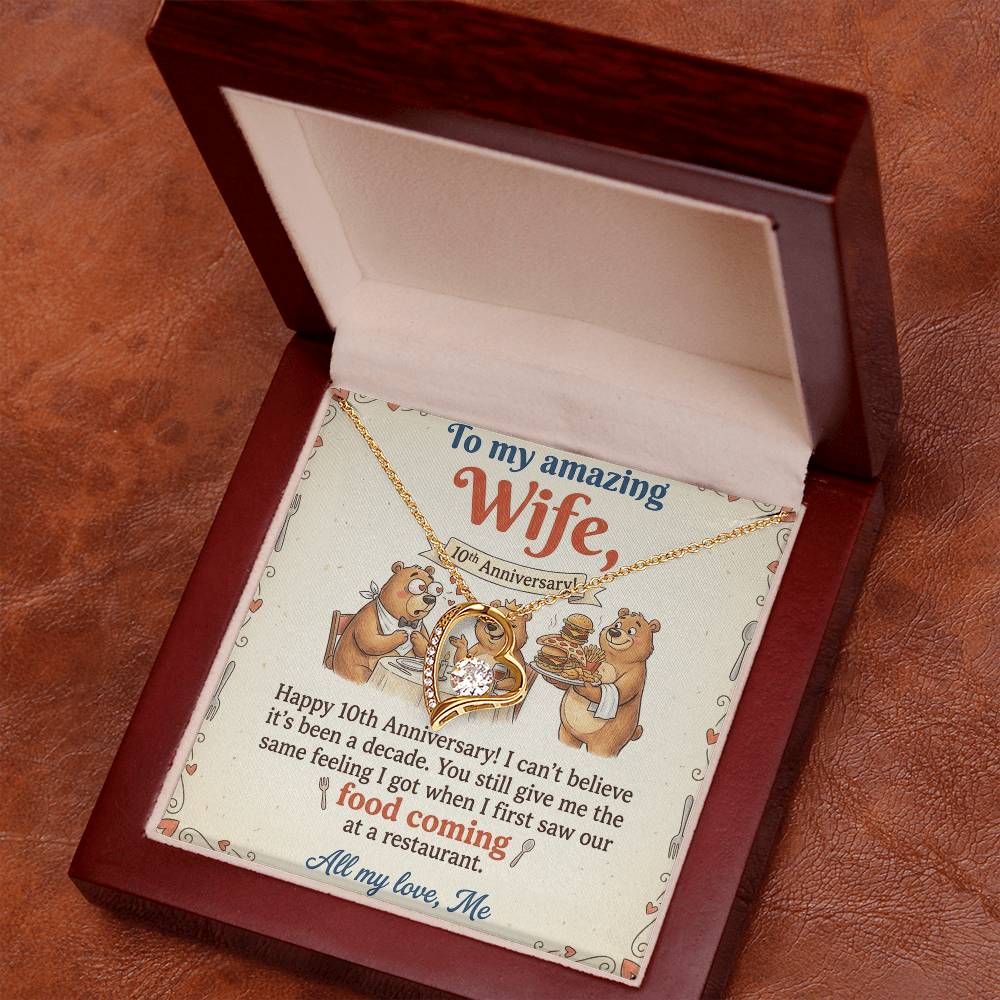To My Wife Necklace From Husband, Happy 10th Anniversary Gift, Funny Gift For Her - Love Knot Necklace-LKN14367
