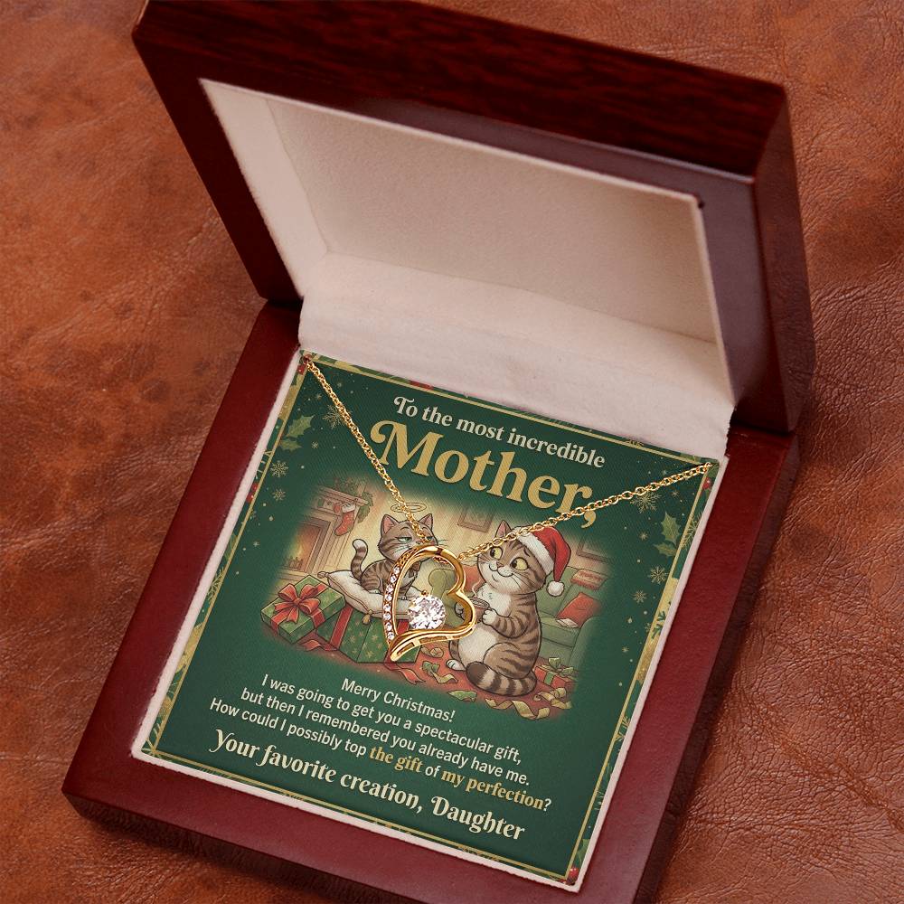 To My Mother Necklace From Daughter, Funny Christmas Gift For Mom, Holiday Present For Mother, Love Knot Necklace-LKN71723