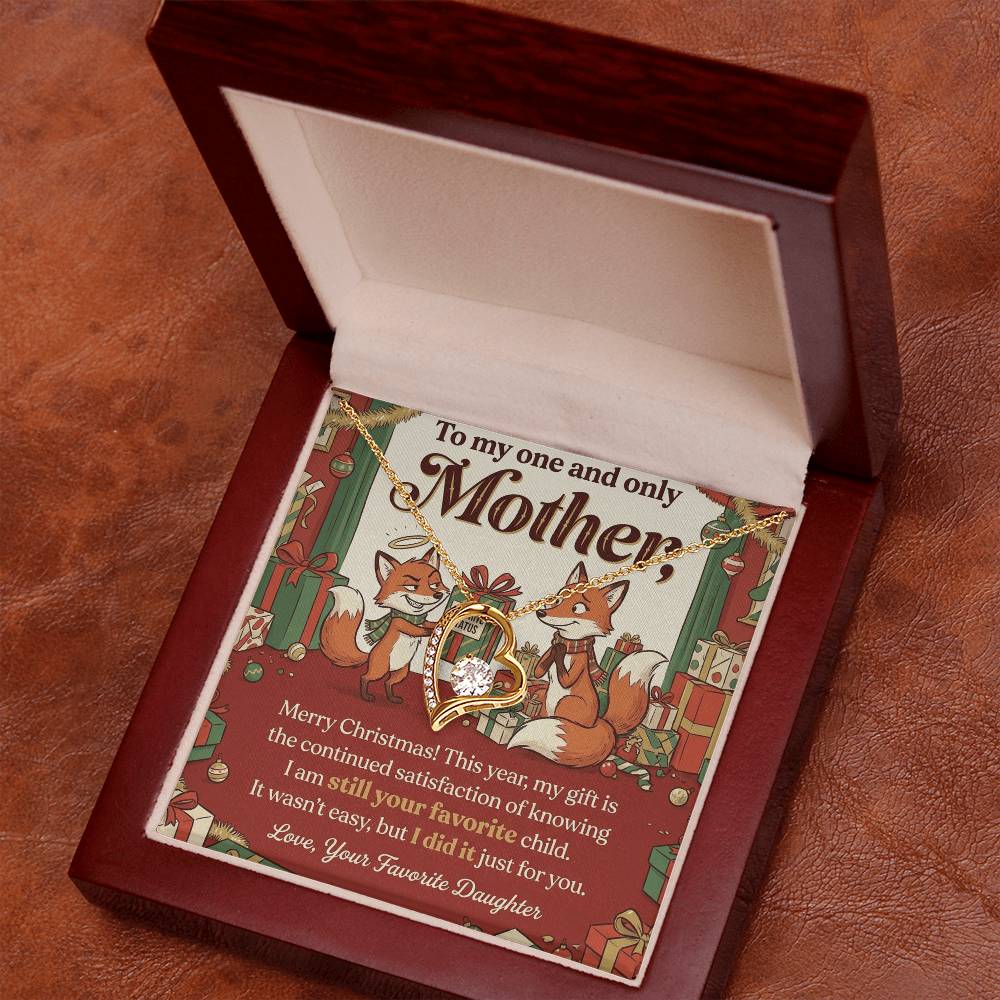 To My Mother Necklace From Daughter, Funny Christmas Gift For Mom, Favorite Child Gift Idea - Love Knot Necklace-LKN51122