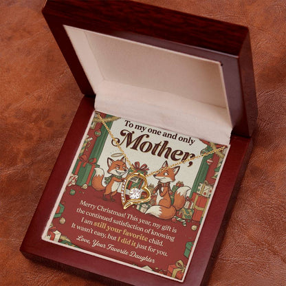 To My Mother Necklace From Daughter, Funny Christmas Gift For Mom, Favorite Child Gift Idea - Love Knot Necklace-LKN51122