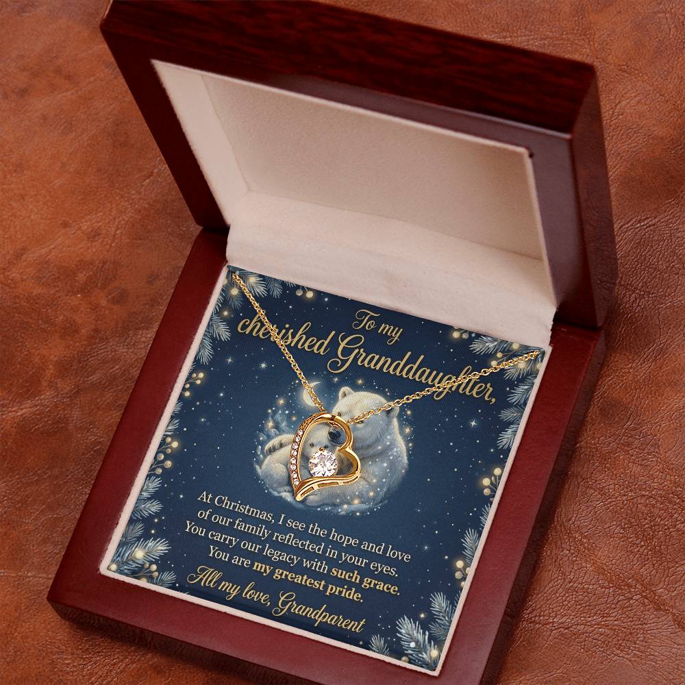 To My Granddaughter Necklace From Grandparent, Christmas Gift, Birthday Present For Her, My Greatest Pride Gift - Love Knot Necklace-LKN63044 (2)