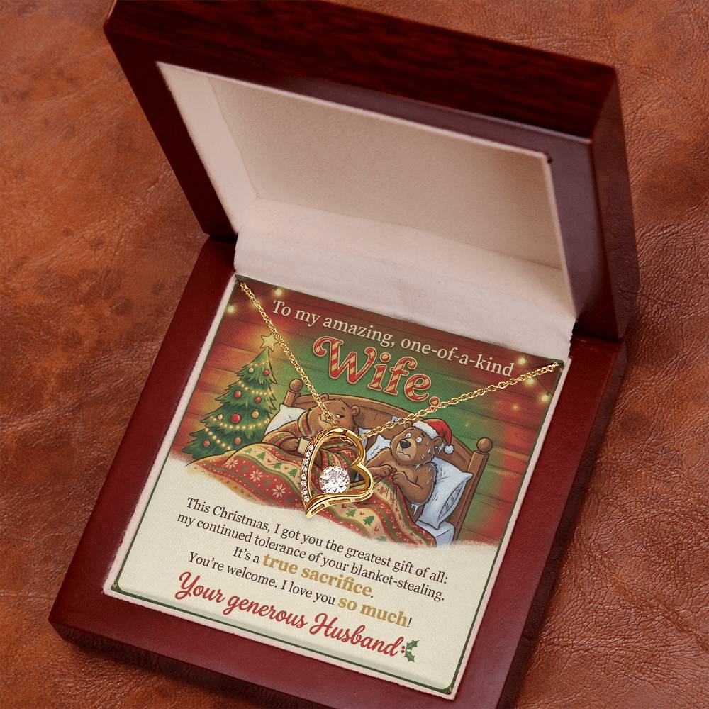 To My Wife Necklace From Husband, Funny Christmas Gift for Her, Holiday Present - Love Knot Necklace-LKN97291