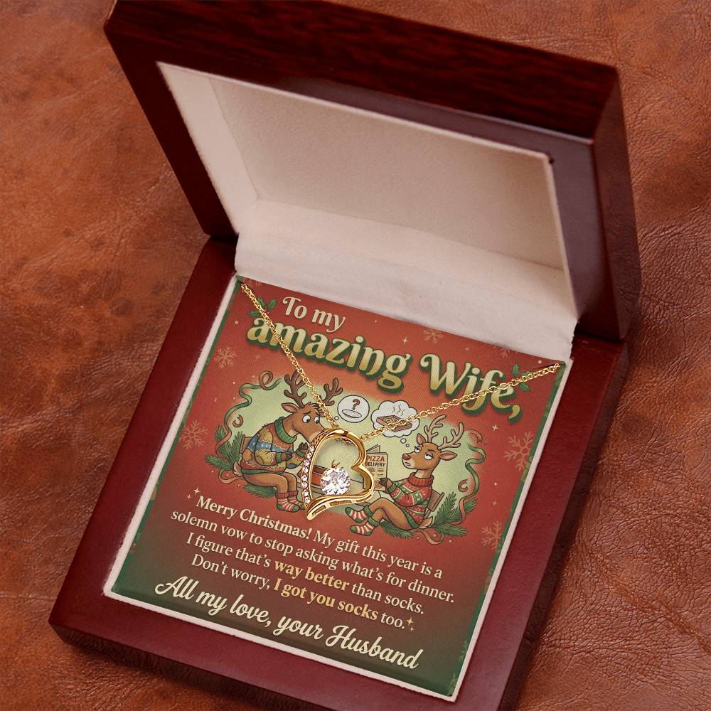 To My Wife Necklace From Husband, Funny Christmas Gift For Her, Romantic Husband To Wife Gift, Love Knot Necklace-LKN49311