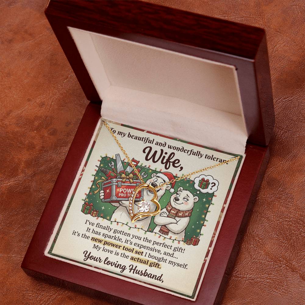 To My Wife Necklace From Husband, Funny Christmas Gift, Humorous Birthday Present for Her, Love Knot Necklace-LKN61772