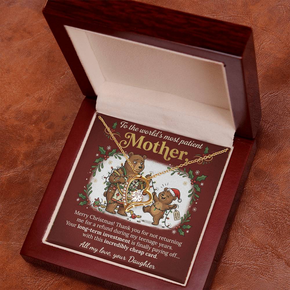 To My Mother Necklace From Daughter, Funny Christmas Gift for Mom, Mother Daughter Jewelry - Love Knot Necklace-LKN38433