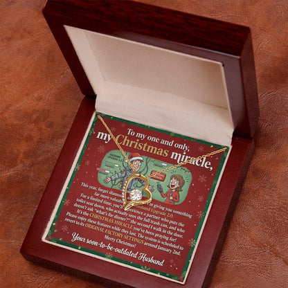 To My Wife Necklace From Husband, Funny Christmas Gift, Holiday Present for My One and Only, Christmas Miracle - Love Knot Necklace-LKN96385