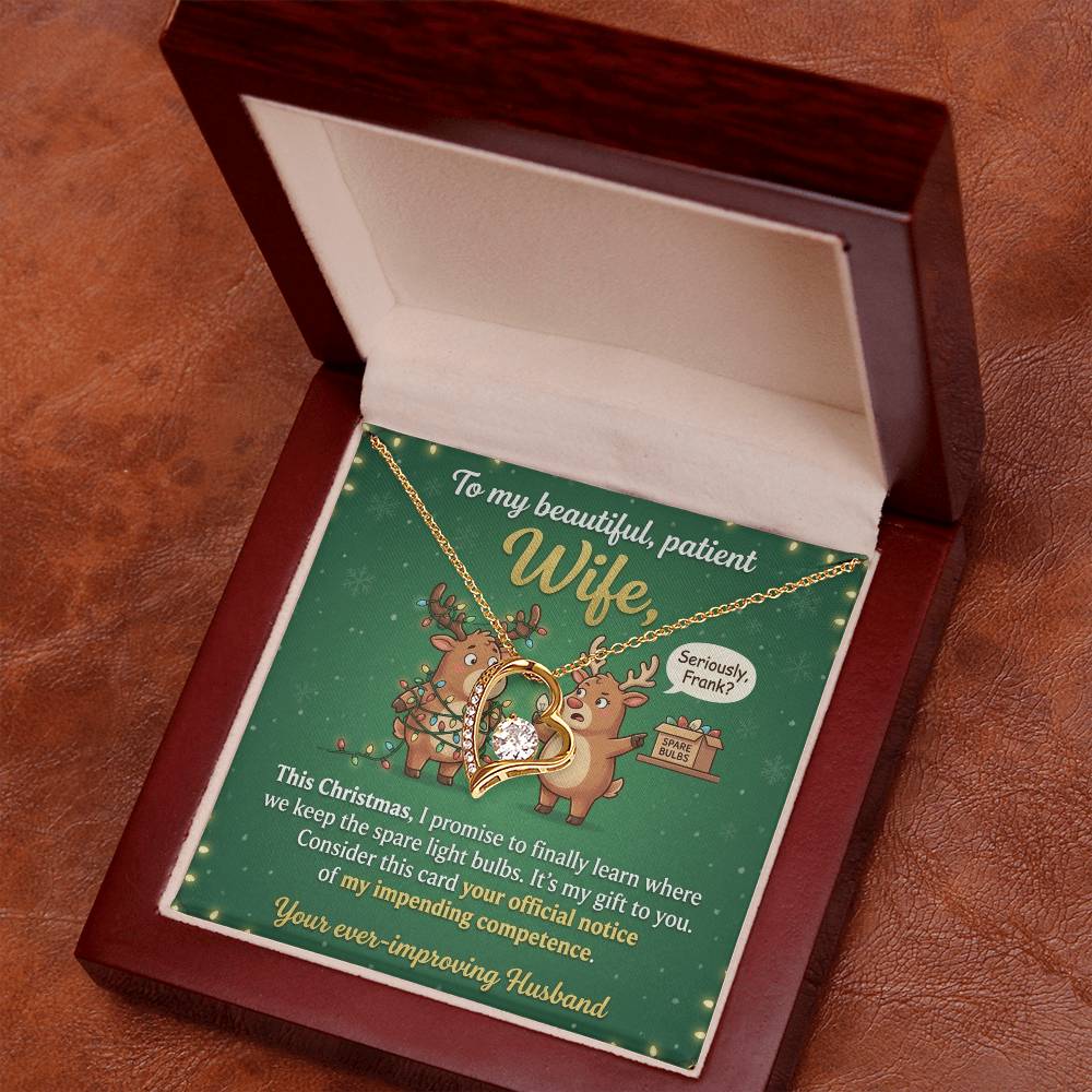 To My Wife Necklace From Husband - Funny Christmas Gift For Her, Holiday Gift, Love Knot Necklace-LKN97289