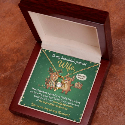 To My Wife Necklace From Husband - Funny Christmas Gift For Her, Holiday Gift, Love Knot Necklace-LKN97289