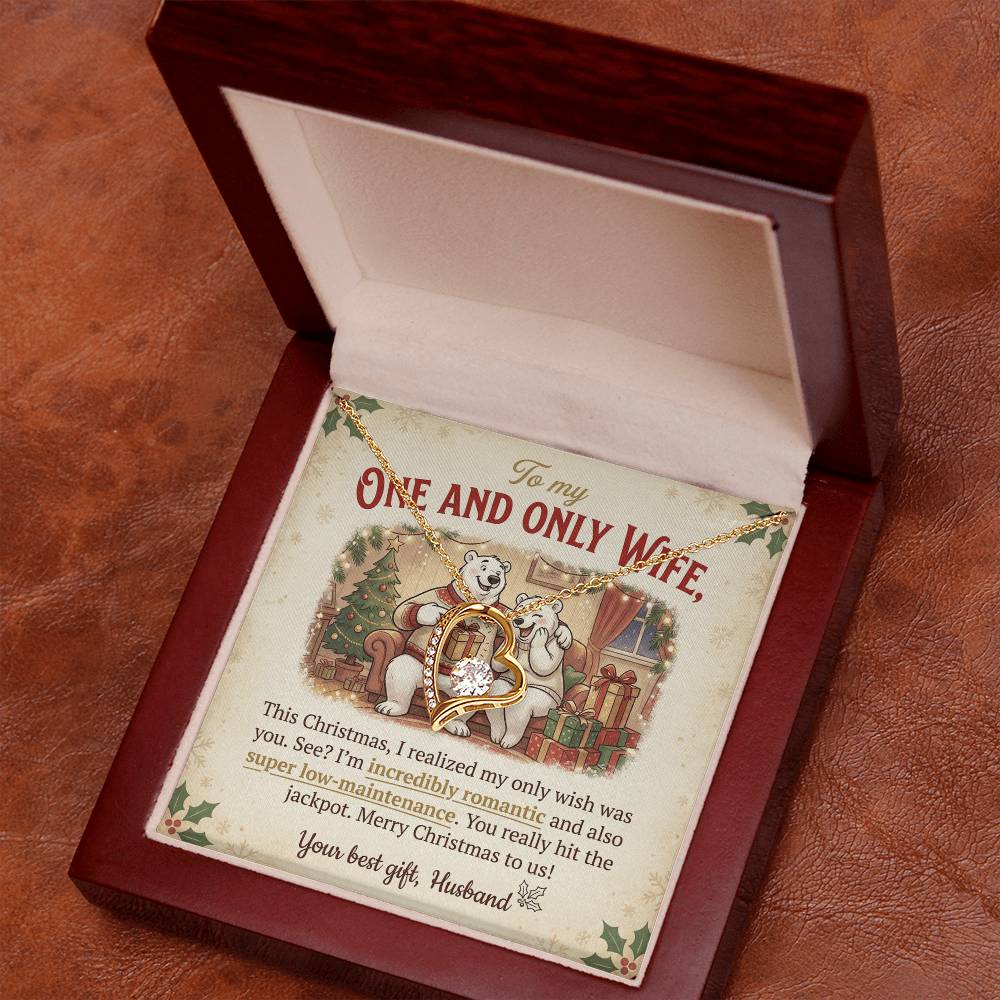 To My One and Only Wife Necklace From Husband, Funny Christmas Gift for Her, Romantic Wife Present, Love Knot Necklace-LKN15984