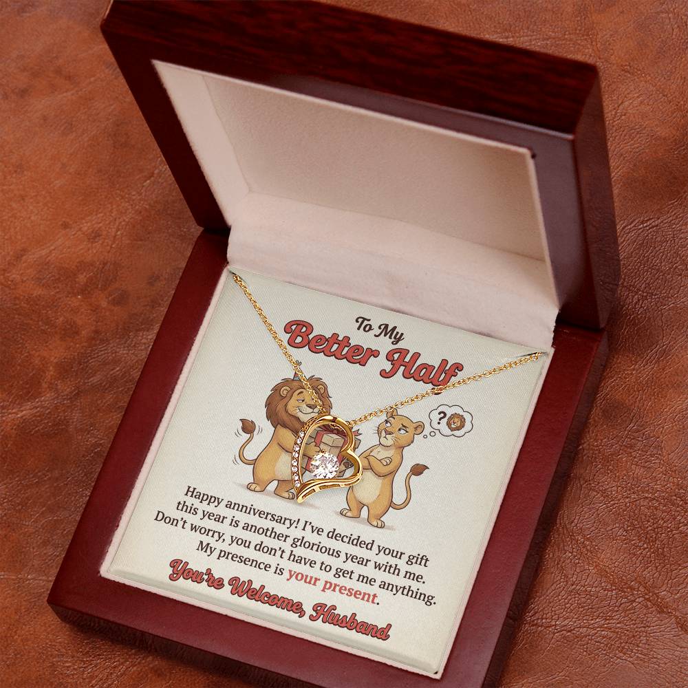 To My Husband Necklace From Wife, Funny Happy Anniversary Gift for My Better Half, Joke Gift for Him - Love Knot Necklace-LKN21228