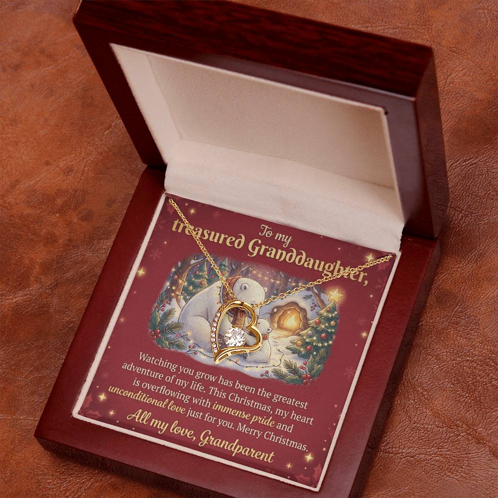 To My Granddaughter Necklace From Grandparent, Christmas Gift, Proud of You Gift for Granddaughter - Love Knot Necklace-LKN91197