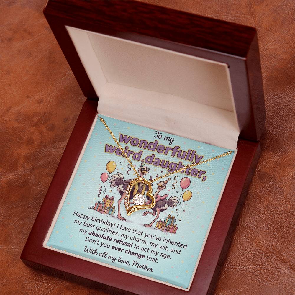 To My Daughter Necklace From Mother, Funny Birthday Gift for Weird Daughter, From Mom - Love Knot Necklace-LKN26959