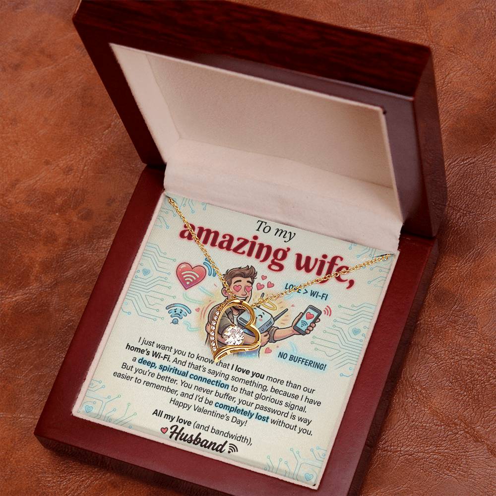 To My Wife Necklace From Husband, Funny Valentine's Day Gift, Romantic Anniversary Gift, Love Knot Necklace-LKN18779