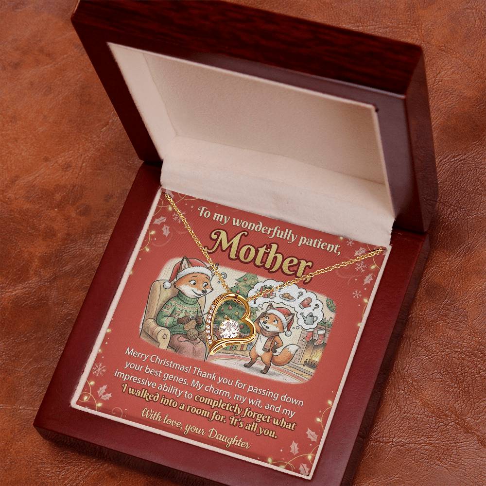 To My Mother Necklace From Daughter, Funny Christmas Gift for Mom, Xmas Present, Sentimental Gift from Daughter, Love Knot Necklace-LKN34947