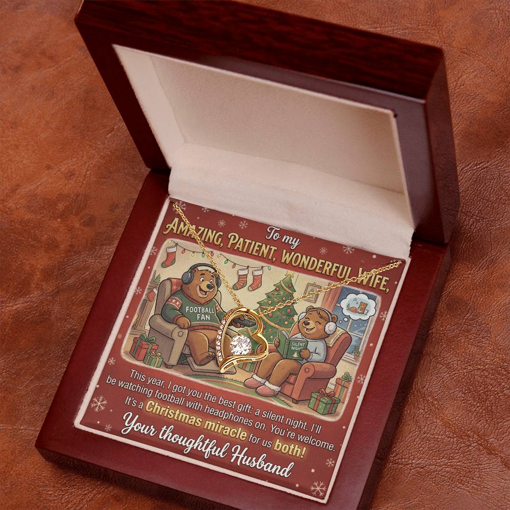 To My Wife Necklace From Husband, Funny Christmas Gift for Her, Xmas Romantic Gift - Love Knot Necklace-LKN73723