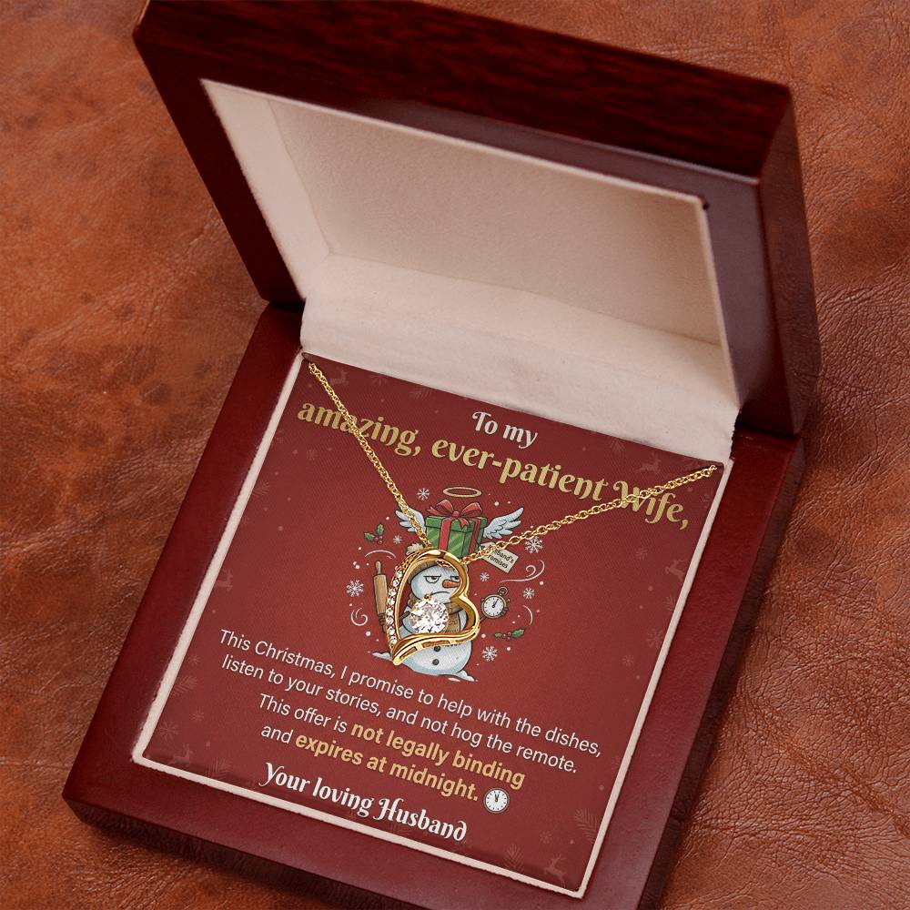 To My Wife Necklace From Husband - Funny Christmas Gift, Hilarious Holiday Present for Her - Love Knot Necklace-LKN91684