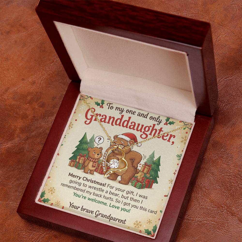 To My Granddaughter Necklace From Grandparent, Funny Christmas Gift, Granddaughter Christmas Present, Sentimental Gift - Love Knot Necklace-LKN36805