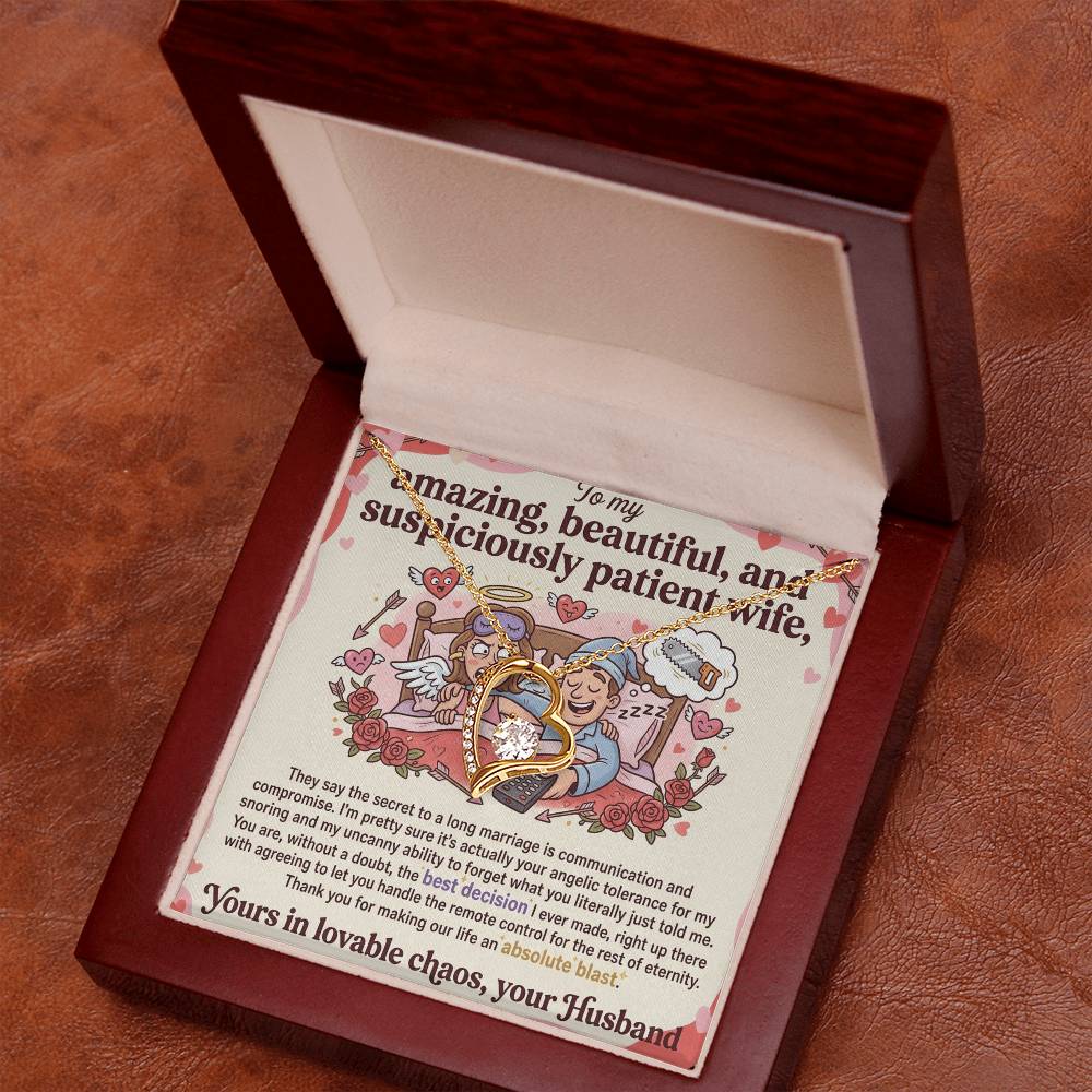 To My Wife Necklace From Husband, Funny Anniversary Gift for Her, Romantic Valentine's Day Gift, Love Knot Necklace-LKN24756