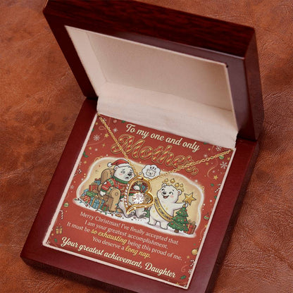 To My Mother Necklace From Daughter, Funny Christmas Gift for Mom, Birthday Present - Love Knot Necklace-LKN12082