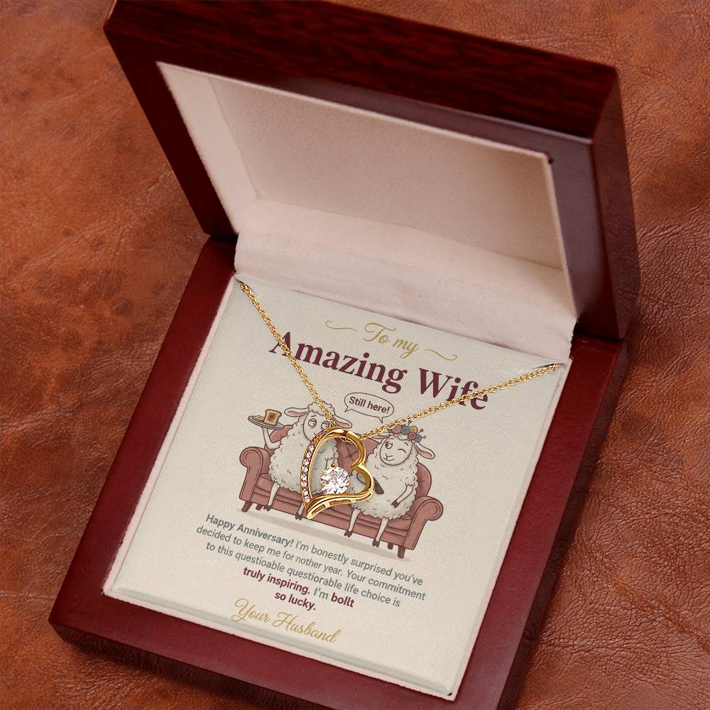 To My Wife Necklace From Husband, Funny Anniversary Gift For Her, Wife Birthday Gift - Love Knot Necklace-LKN50846
