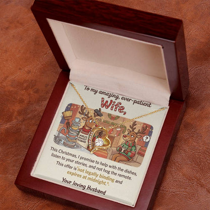 To My Wife Necklace From Husband, Funny Christmas Gift for Wife, Anniversary, Birthday Gift - Love Knot Necklace-LKN88569