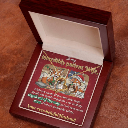 To My Wife Necklace From Husband, Funny Christmas Gift, Holiday Gift for Wife, Love Knot Necklace-LKN62322