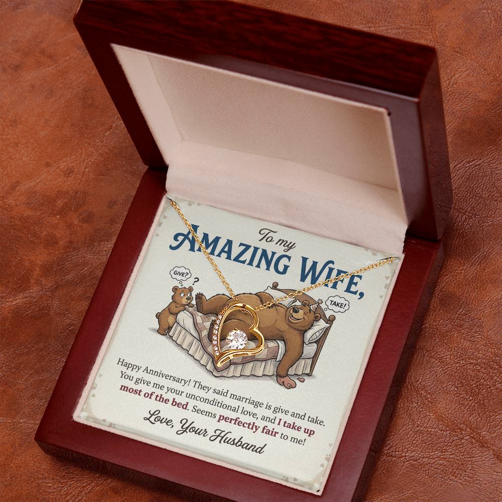 To My Wife Necklace From Husband, Funny Anniversary Gift, Romantic Gift for Her, Wife Gift - Love Knot Necklace-LKN80275