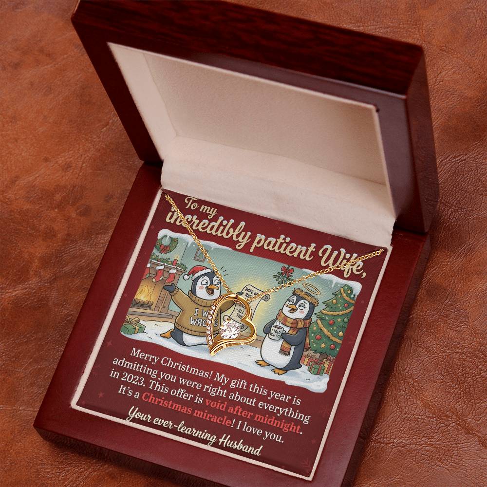 To My Wife Necklace From Husband, Funny Christmas Gift, Admitting You Were Right Xmas Present for Her, Love Knot Necklace-LKN65688