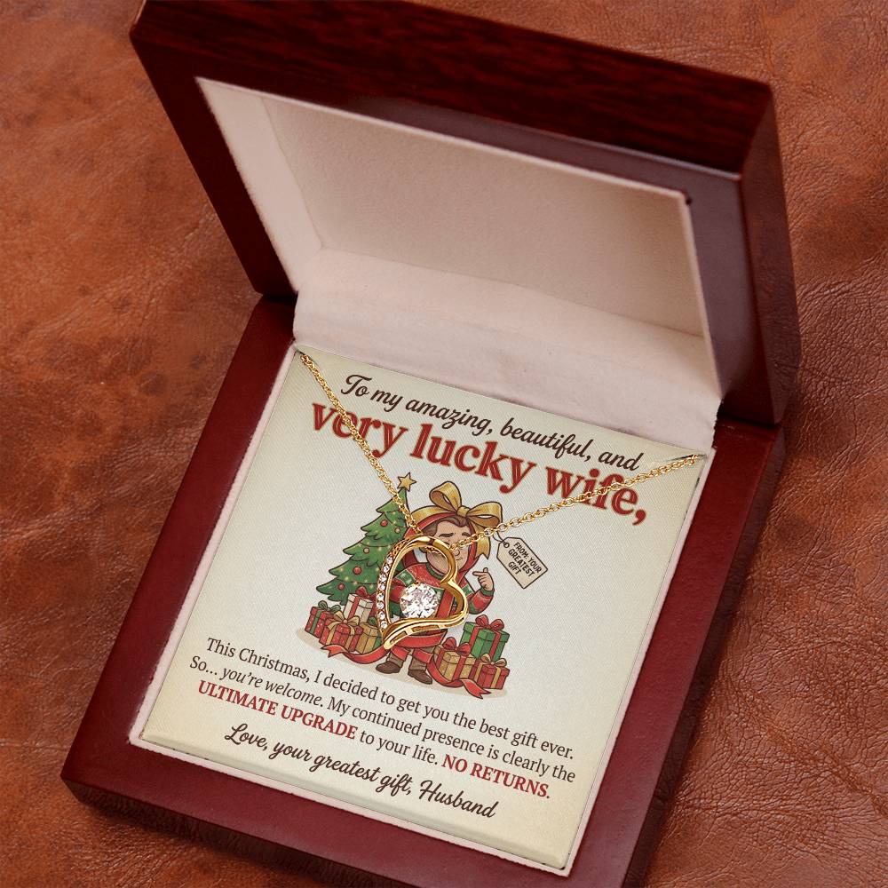 To My Wife Necklace From Husband - Funny Christmas Gift For Wife, Humorous Holiday Gift - Love Knot Necklace-LKN57418
