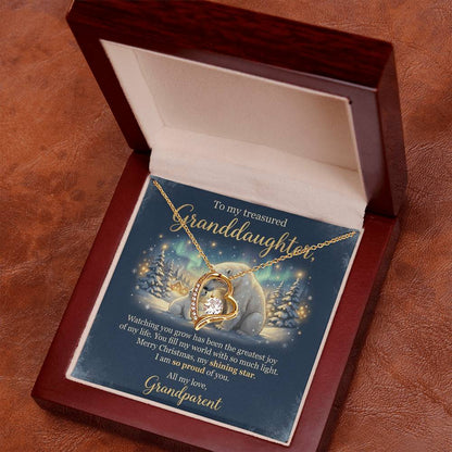 To My Granddaughter Necklace From Grandparent, Merry Christmas Gift, Sentimental Xmas Present, Love Knot Necklace-LKN59789