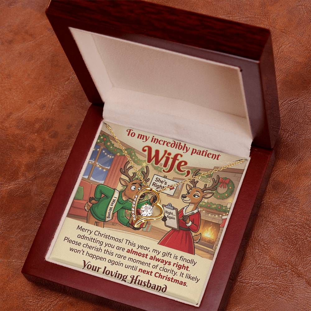 To My Wife Necklace From Husband, Funny Christmas Gift For Her, Admitting You're Right - Love Knot Necklace-LKN11928