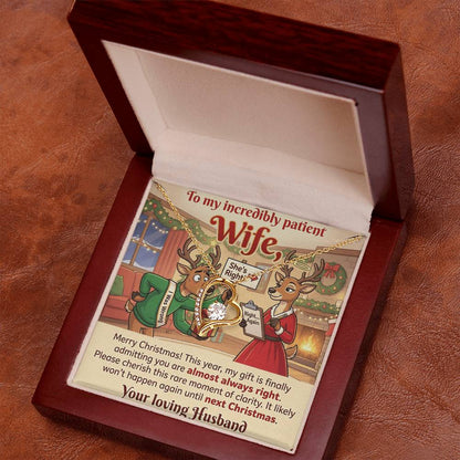 To My Wife Necklace From Husband, Funny Christmas Gift For Her, Admitting You're Right - Love Knot Necklace-LKN11928