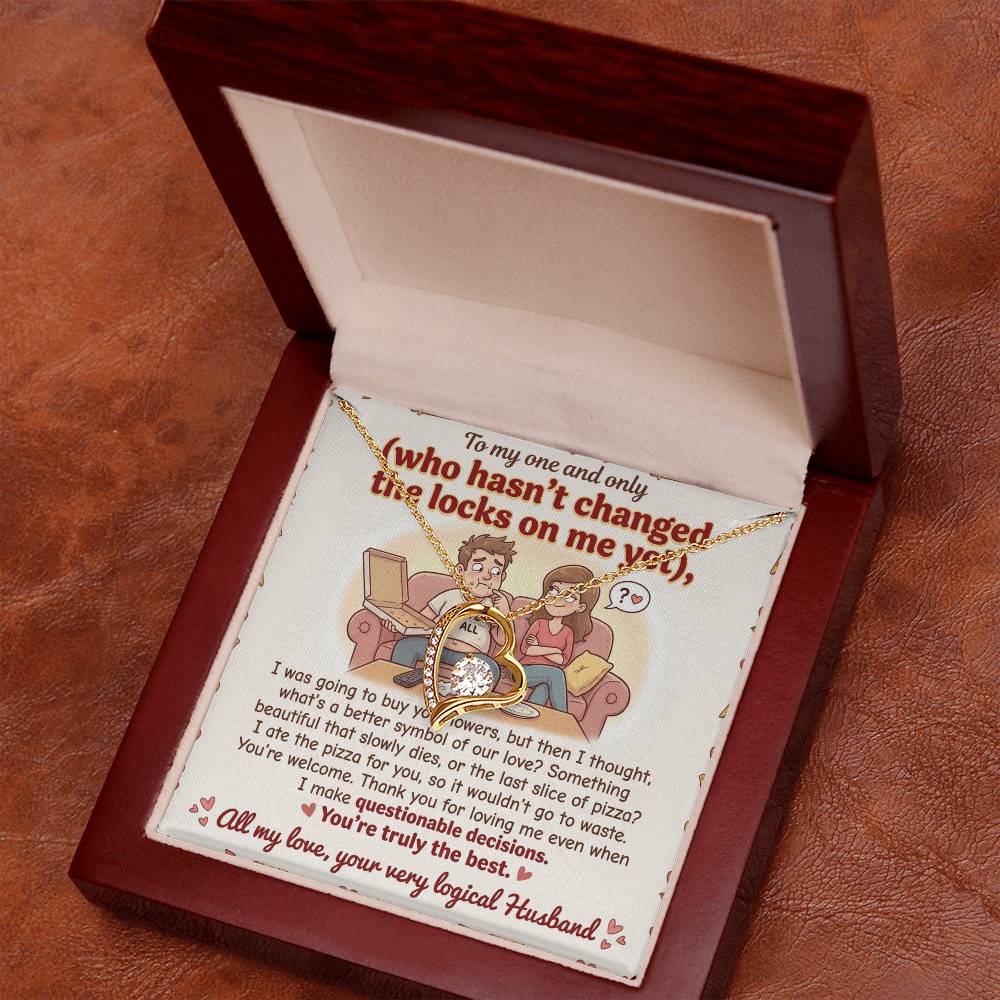 To My Wife Necklace From Husband, Funny Anniversary Gift For Her, Romantic Birthday Present, Thank You For Loving Me - Love Knot Necklace-LKN91999