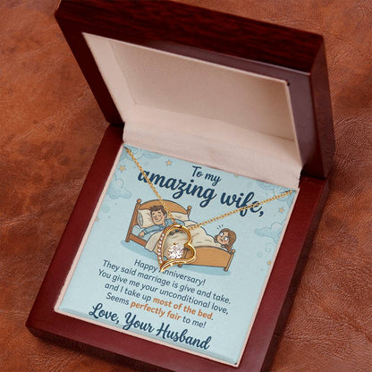 To My Wife Necklace From Your Husband, Funny Anniversary Gift for Her, Marriage Present - Love Knot Necklace-LKN15124