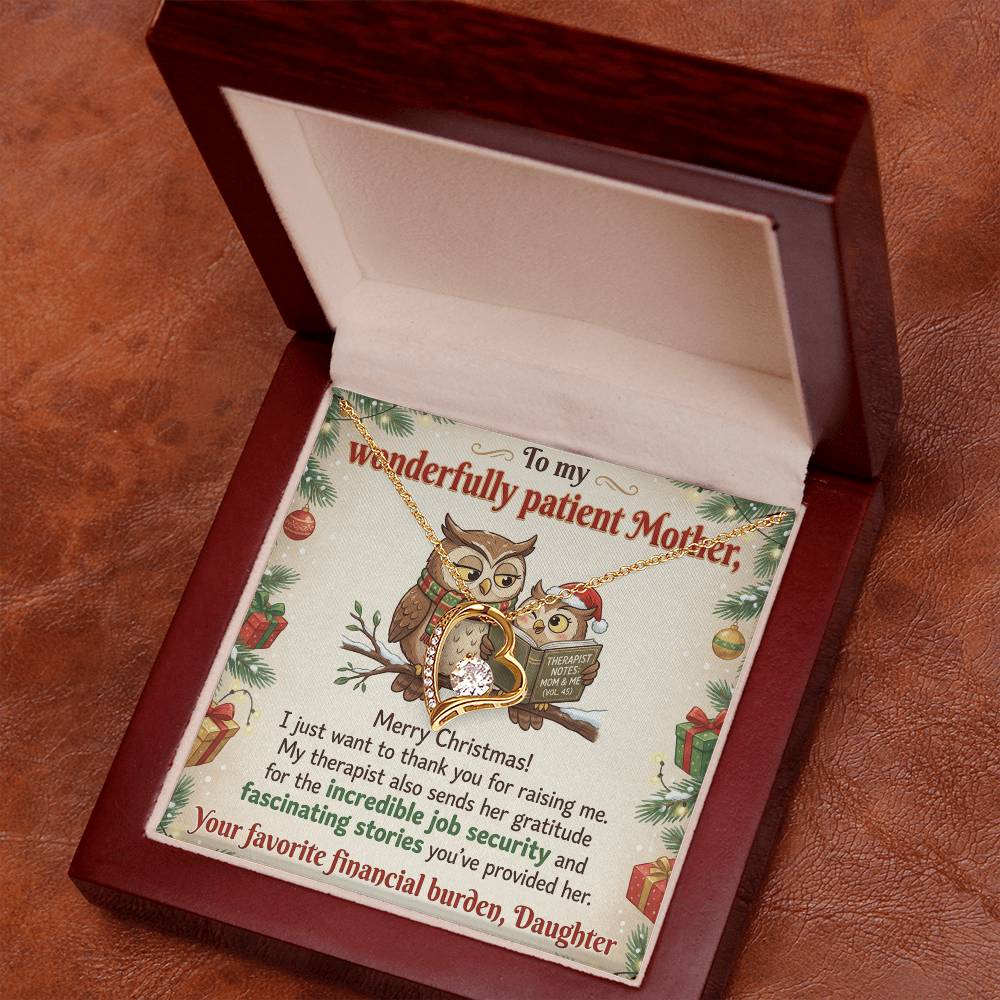 To My Mother Necklace From Daughter, Funny Christmas Gift for Mom, Humorous Holiday Gift, Love Knot Necklace-LKN68116