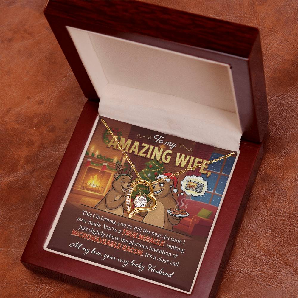 To My Wife Necklace From Husband, Funny Christmas Gift for Her, Holiday Gift, Love Knot Necklace-LKN25037