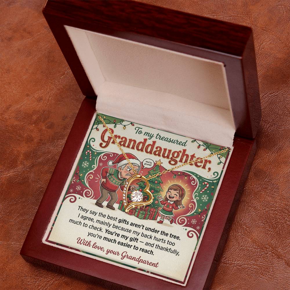 To My Granddaughter Necklace From Grandparent, Funny Christmas Gift, Xmas Present For Granddaughter, Granddaughter Jewelry - Love Knot Necklace-LKN75837