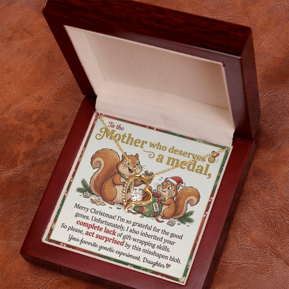 To My Mother Necklace From Daughter, Funny Christmas Gift, Holiday Gift for Mom - Love Knot Necklace-LKN83215