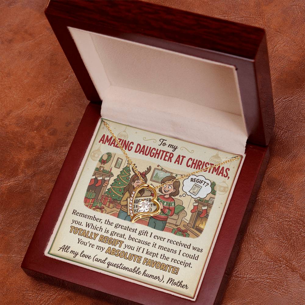 To My Daughter Necklace From Mother, Funny Christmas Gift, Favorite Daughter Gift Idea - Love Knot Necklace-LKN81928